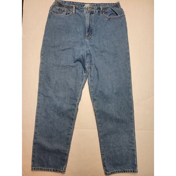 LL Bean Jeans Womens 18MT Plaid Flannel Lined Original Fit Relaxed Denim - Picture 2 of 10
